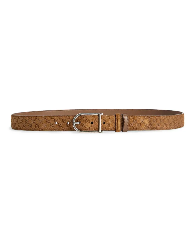Gucci Rounded Buckle Reversible Belt Brown