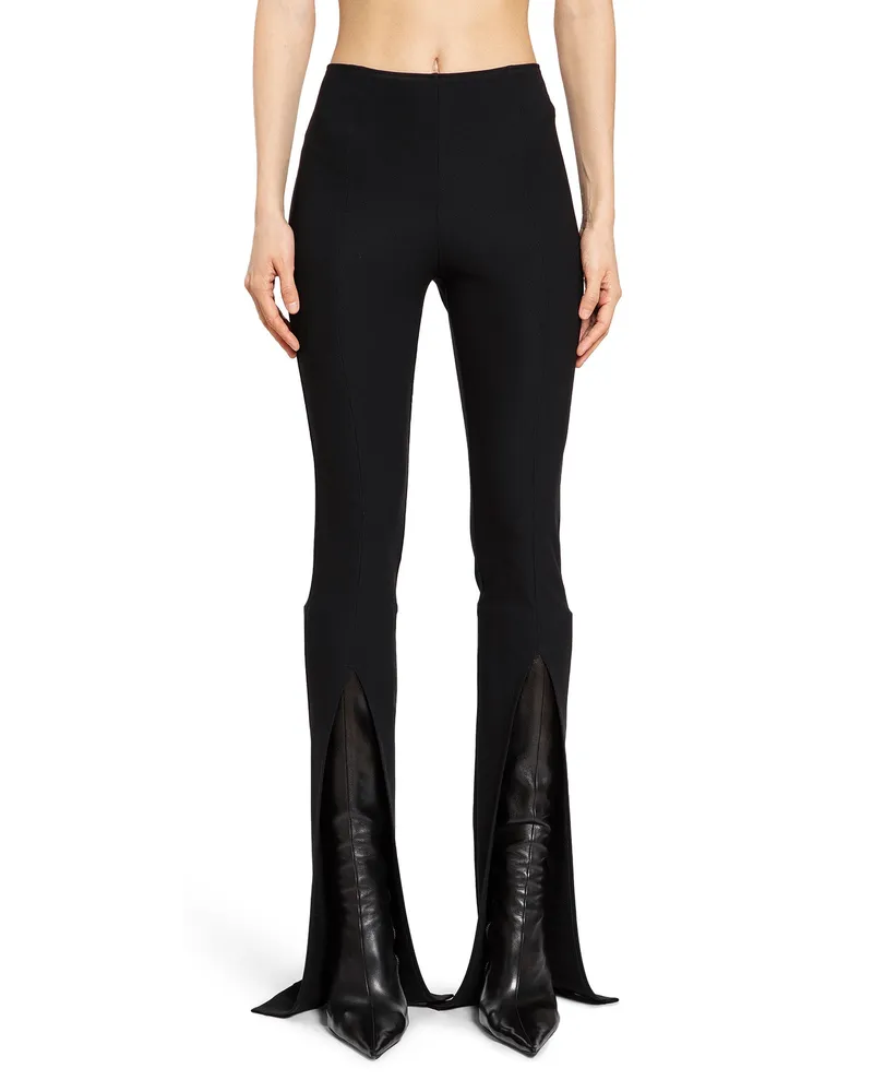 Nensi Dojaka Fitted Trousers with Front Split Black