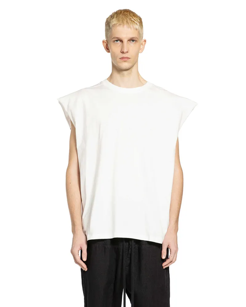 THOM KROM Sleeveless Lightweight Jersey T-Shirt Off-white