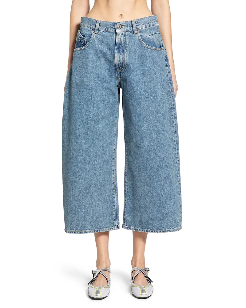 ATTICO Washed Denim Long Pants Blue