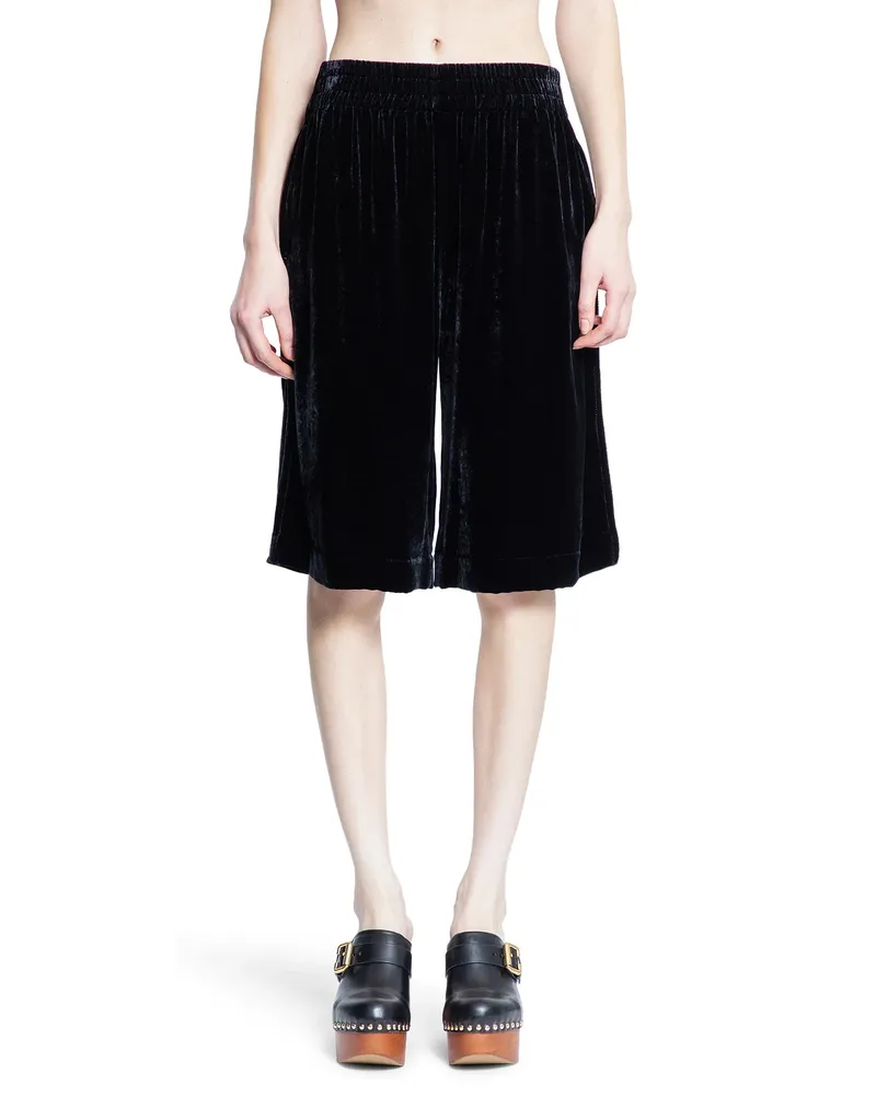 Chloé Fluid Bermuda Shorts in Liquid Velvet Black