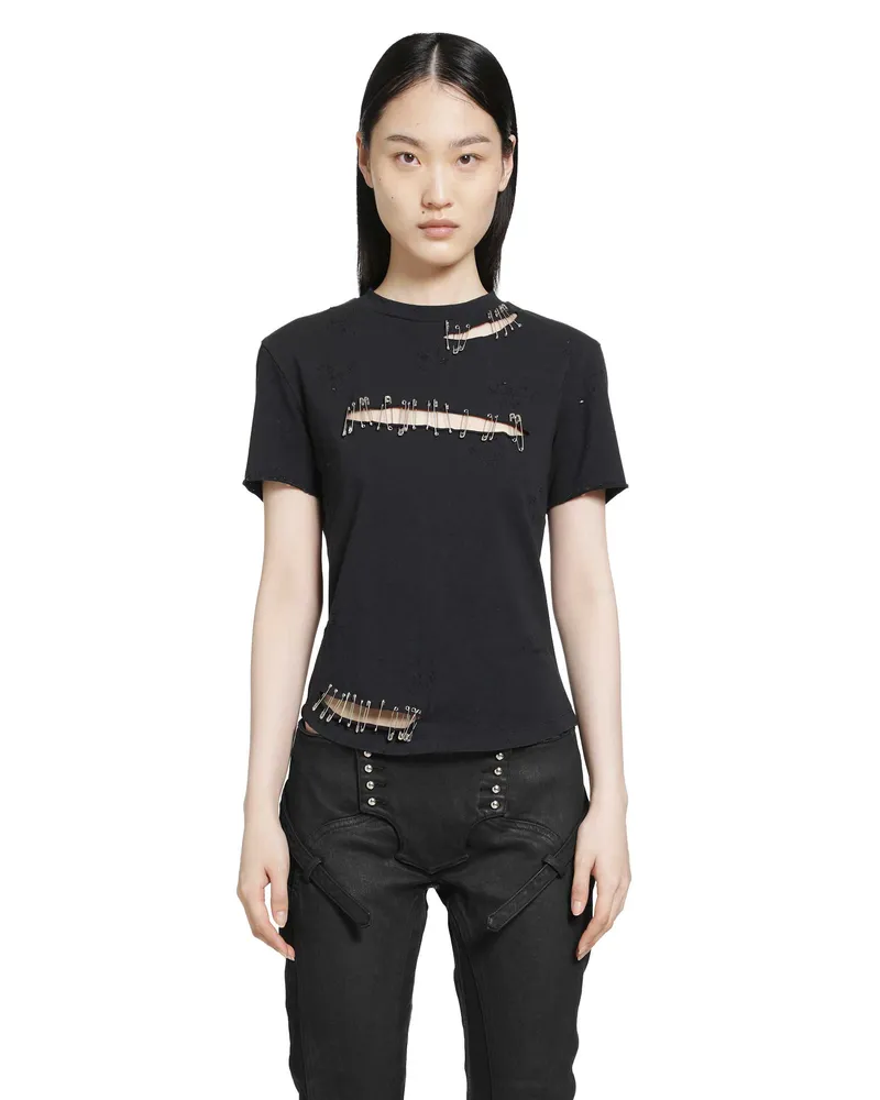 Dilara Findikoglu Black Safety Pin T-Shirt Black