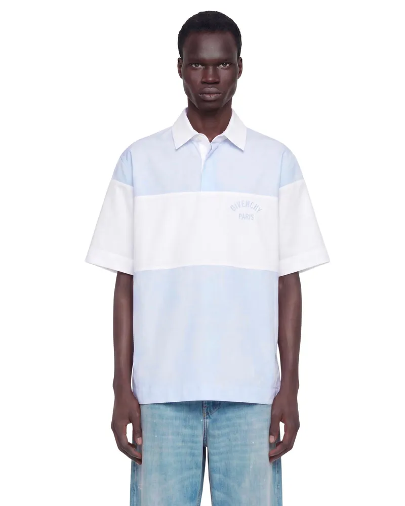 Givenchy Striped  Paris Polo Shirt Blue