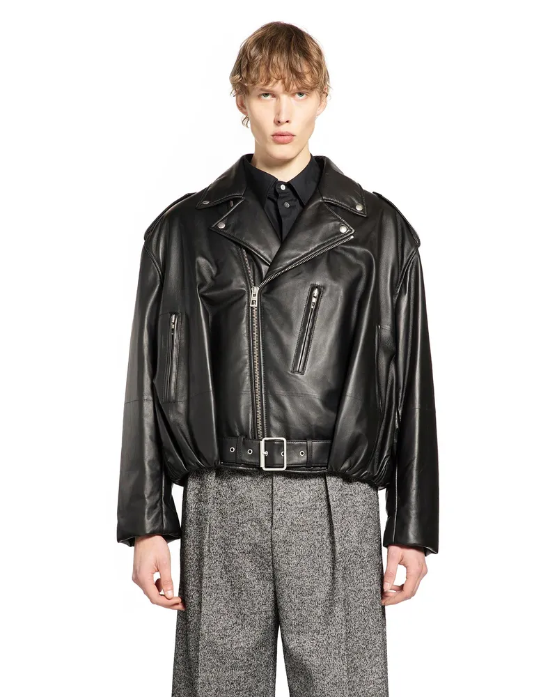 Loewe Balloon Biker Jacket in Nappa Black