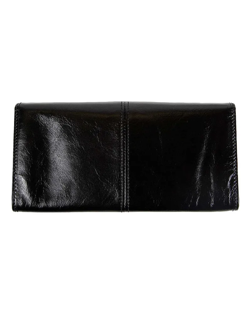 Prada Leather Wallet with Shoulder Strap Black