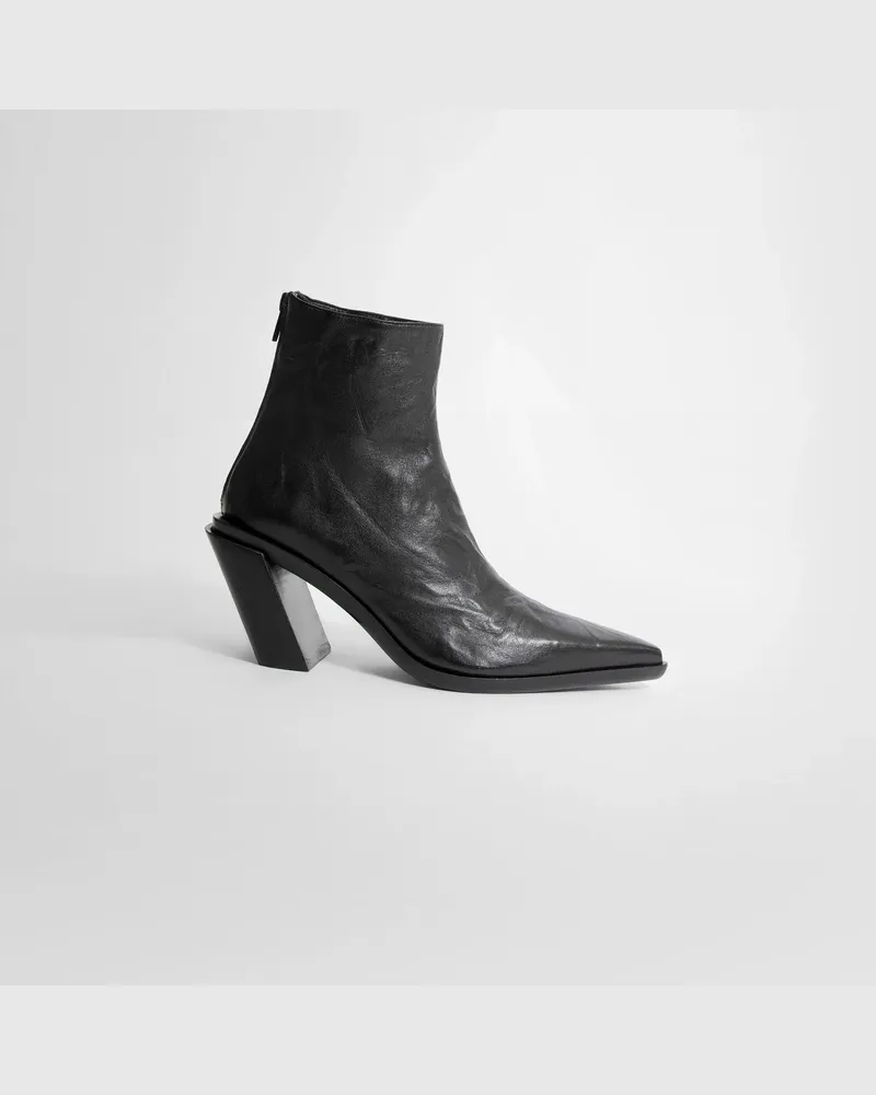 Ann Demeulemeester Washed Nappa Florentine Ankle Boots Black