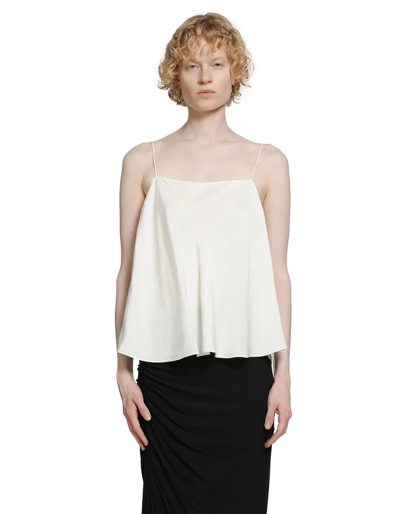 Alaïa Tied Blouse in Viscose Cady Off-white