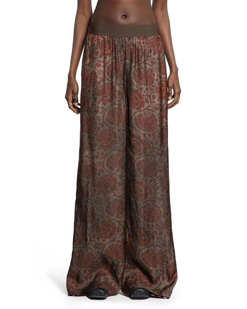 Uma Wang Pansy Printed Pants Red