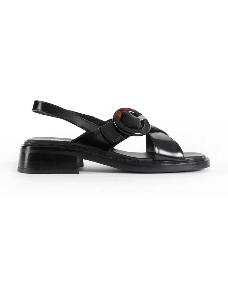 Prada Brused Leather Sandals Black