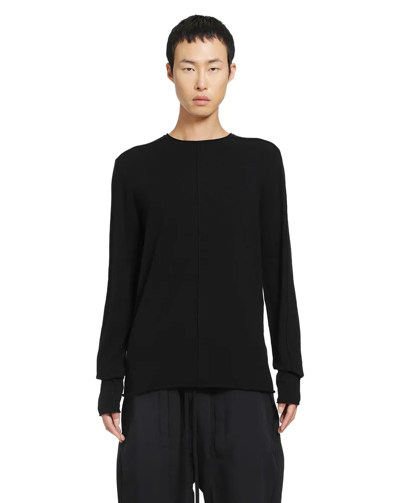 THOM KROM Knit Cashmere-blend Crewneck Sweater Black