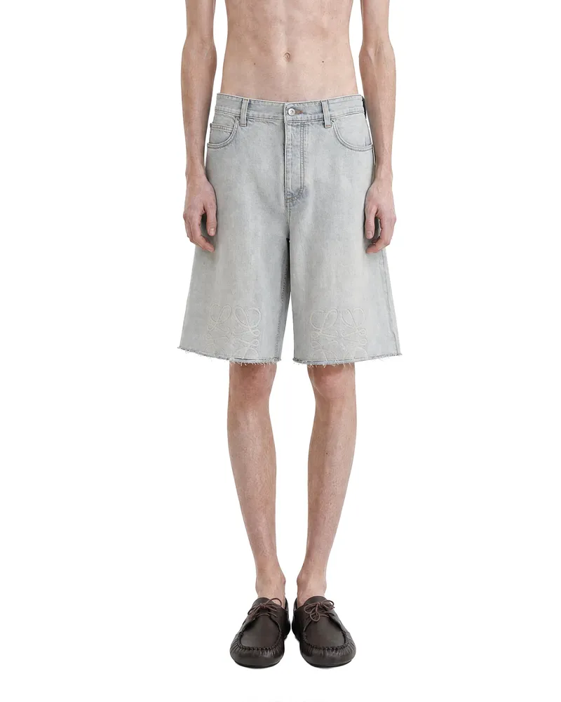 Loewe Anagram Shorts in Denim Blue