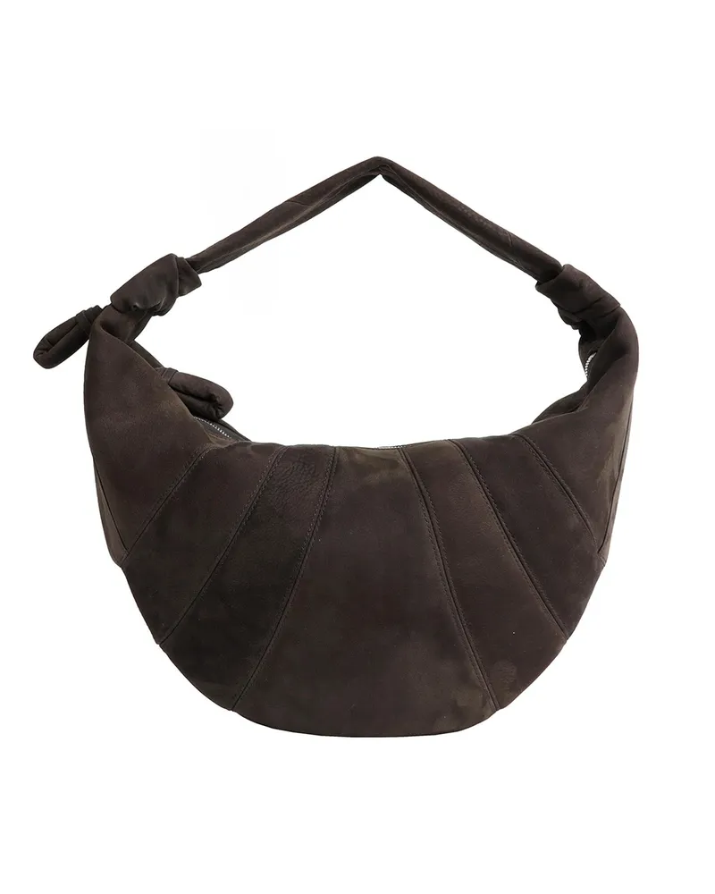 Christophe Lemaire Fortune Leather Croissant Shoulder Bag Brown