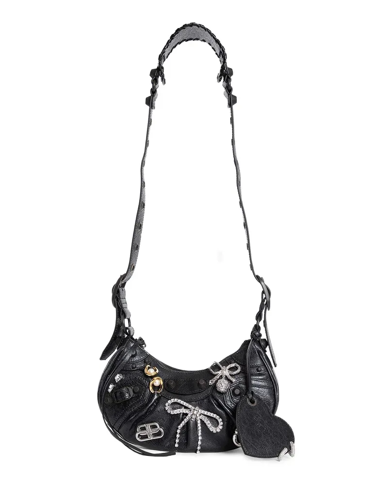 Balenciaga Borsa a spalla Le Cagole XS con spille Black