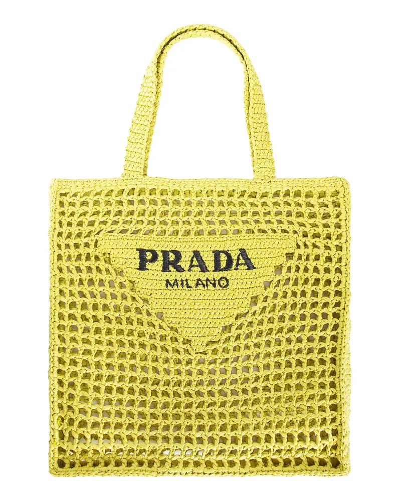 Prada Borsa tote all'uncinetto Yellow