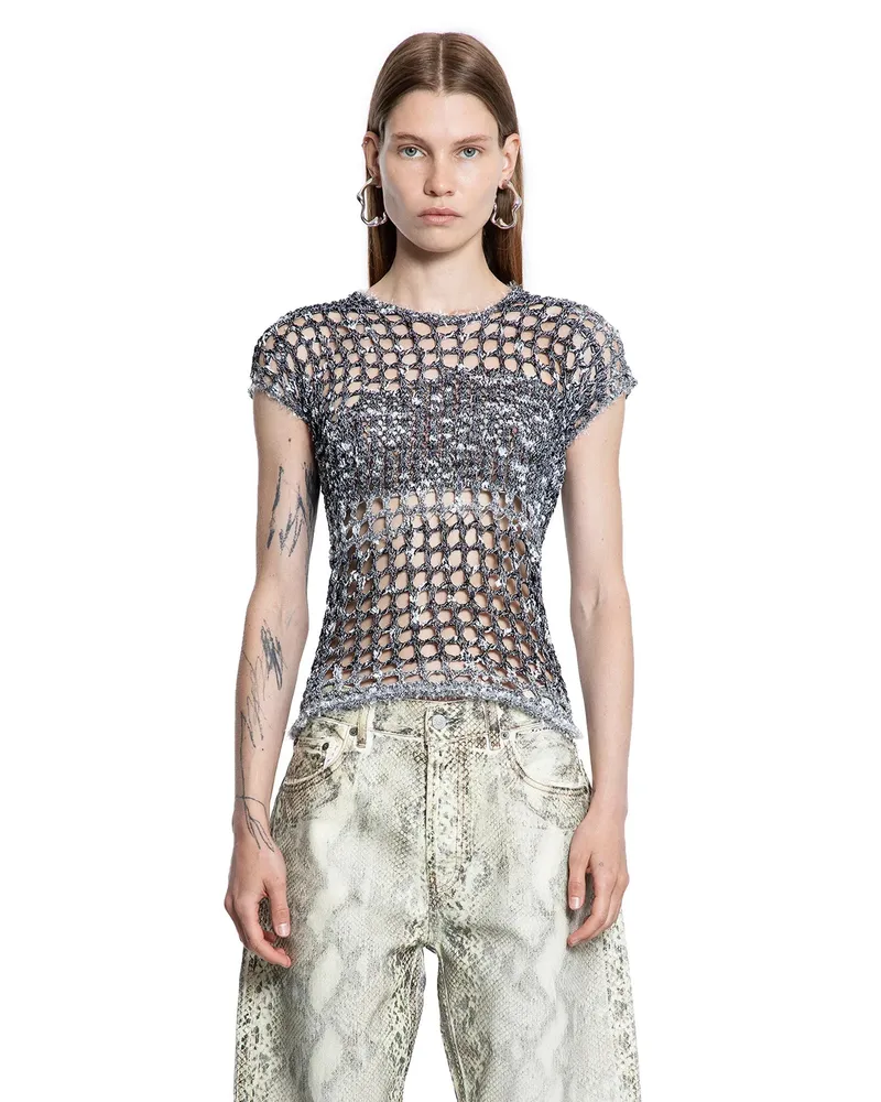 Acne Studios Kambon Tweedy Crochet Top Black