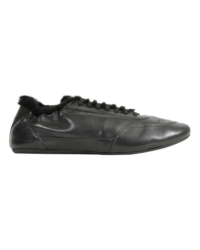 Prada Collapse Leather Sneakers Black