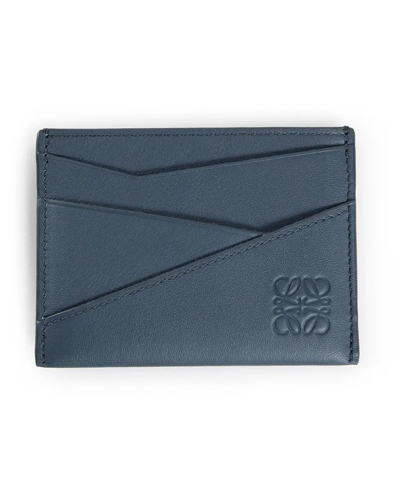 Loewe Puzzle Plain Cardholder in Classic Calfskin Blue
