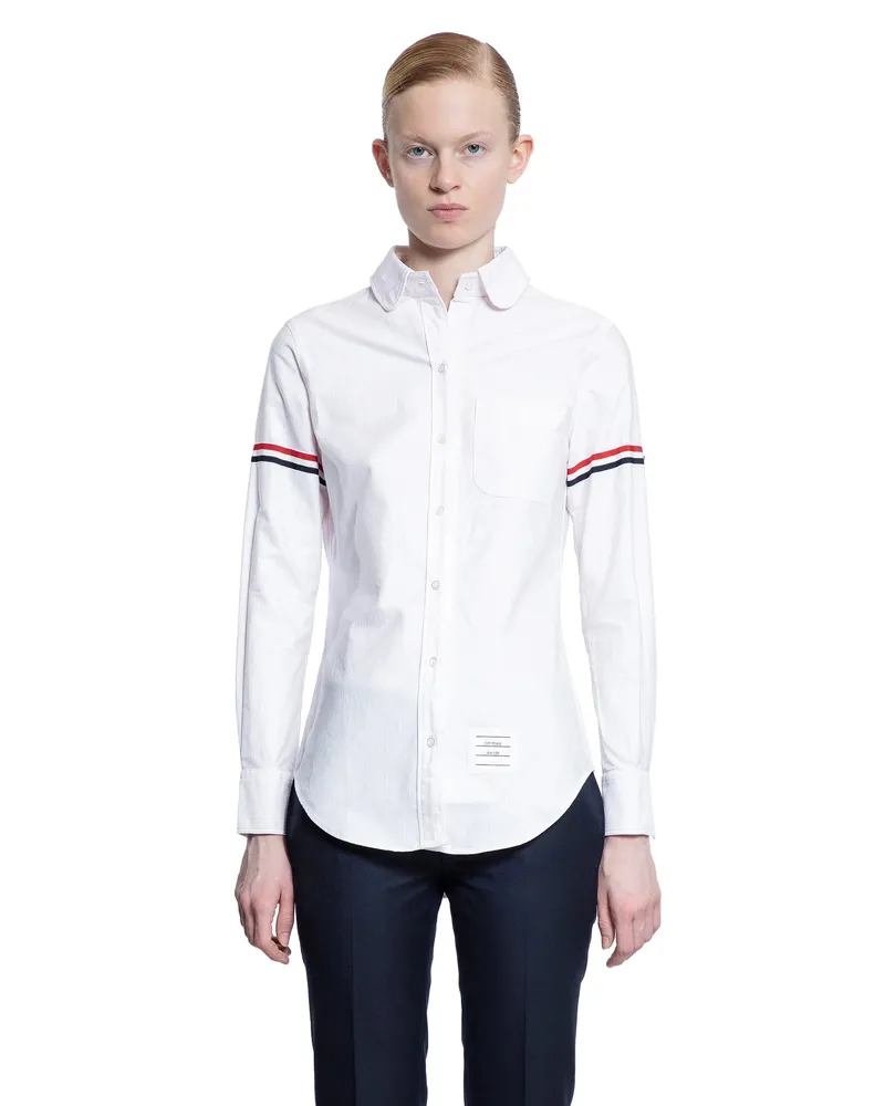 Thom Browne Camicia con colletto rotondo e fascia Oxford Pink