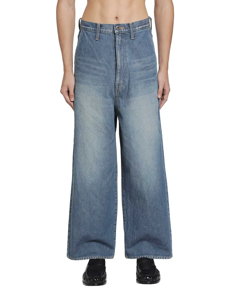 KAPITAL 14oz Denim PORT Baggy Pants Blue