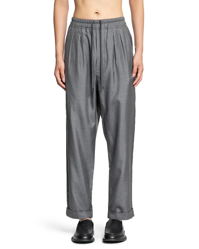 Tom Ford Pantaloni leggeri in seta tinta filo Grey