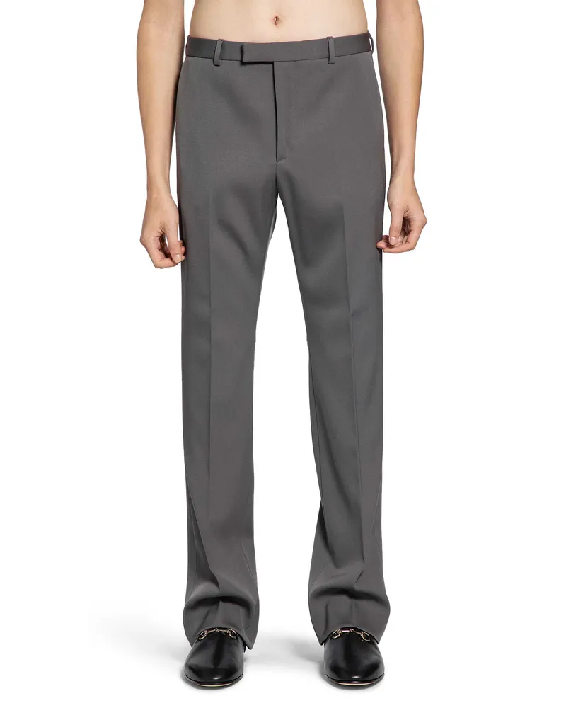Gucci Wool Tailored Pants Grey