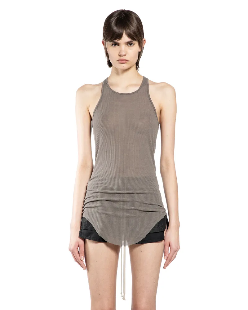 Rick Owens Temple Basic Rib Tank Top Grey