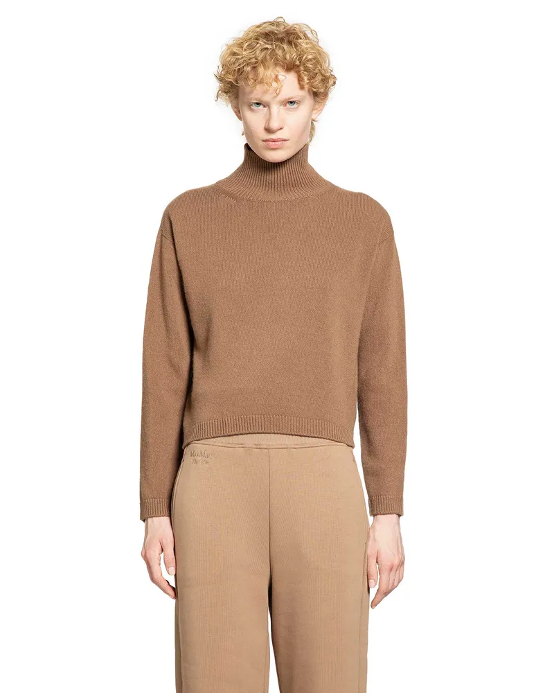 Max Mara Wool Cashmere Turtleneck Sweater Beige