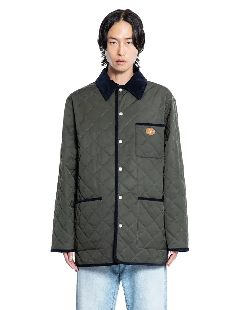 Valentino Garavani Quilted Nylon VLogo Jacket Green