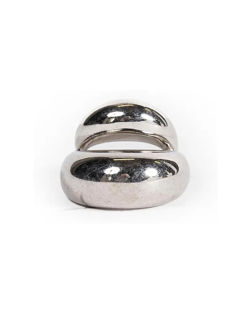 PANCONESI Double Blow Up Ring Silver