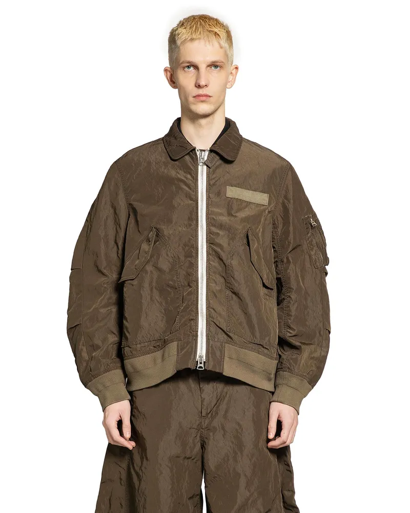 Sacai Treated Nylon Twill Blouson Green