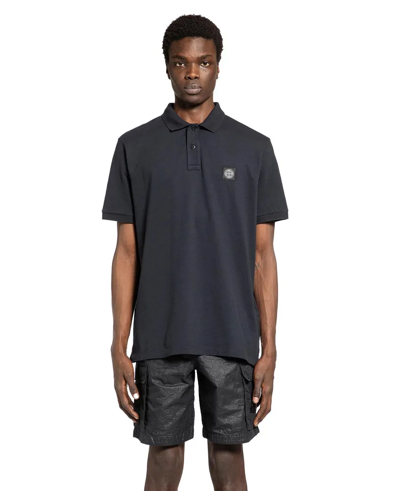 Stone Island 220008 Cotton Piqué Polo Shirt Blue
