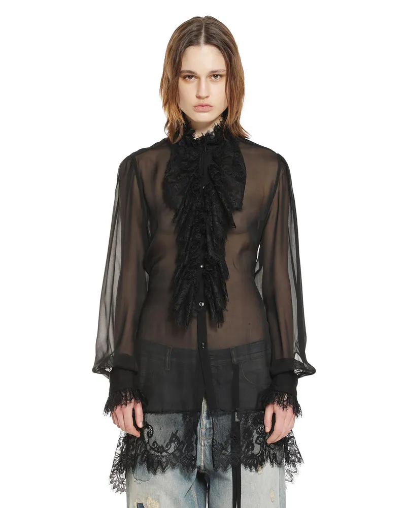 Ann Demeulemeester Barah Long Comfort Shirt Black