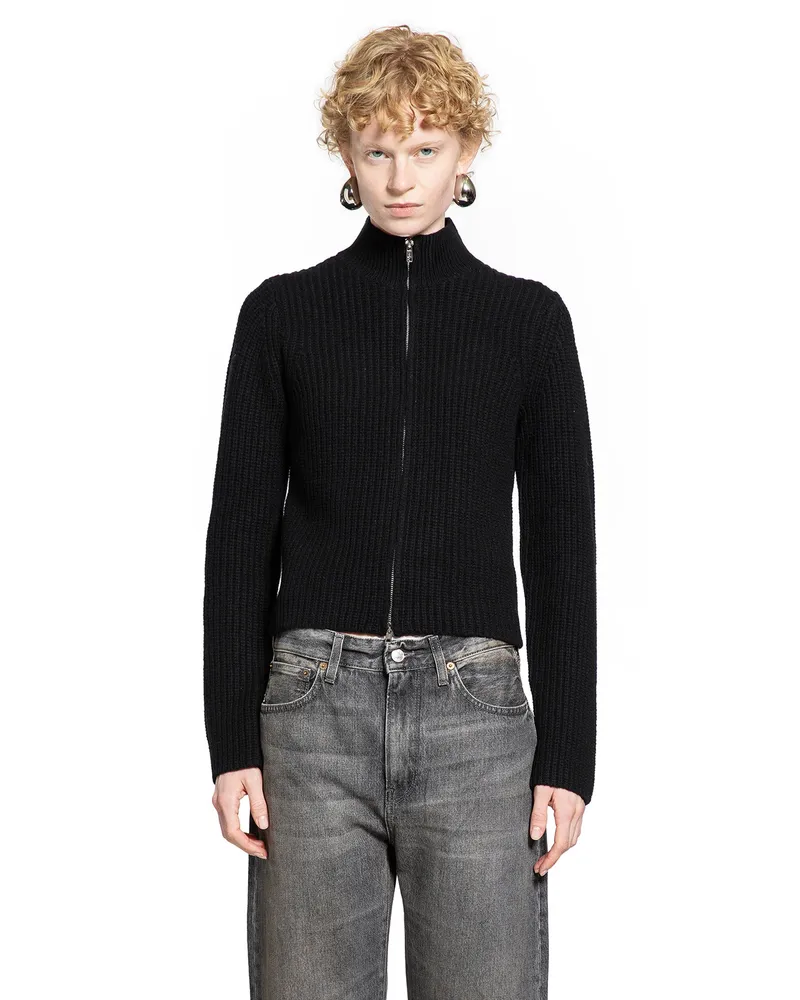 6397 High Neck Zip Up Sweatshirts Black