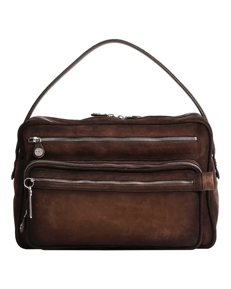 Acne Studios Camero Camera Suede Shoulder Bag Brown