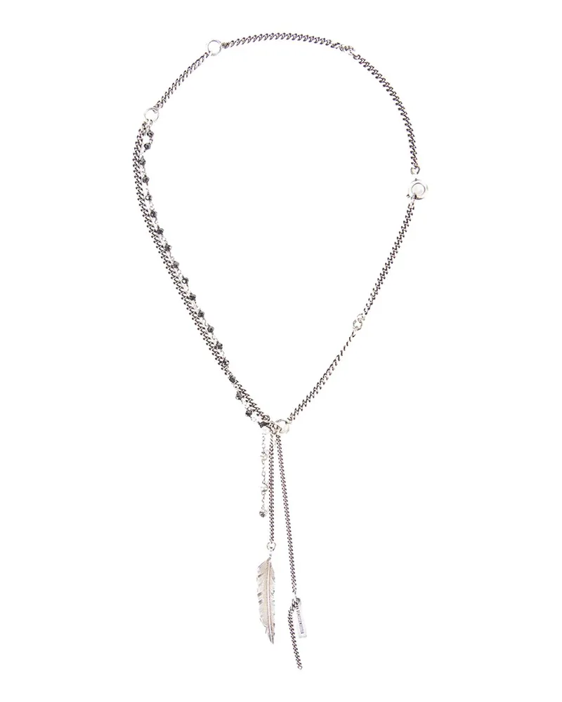 Ann Demeulemeester Maiko Feather Necklace Silver