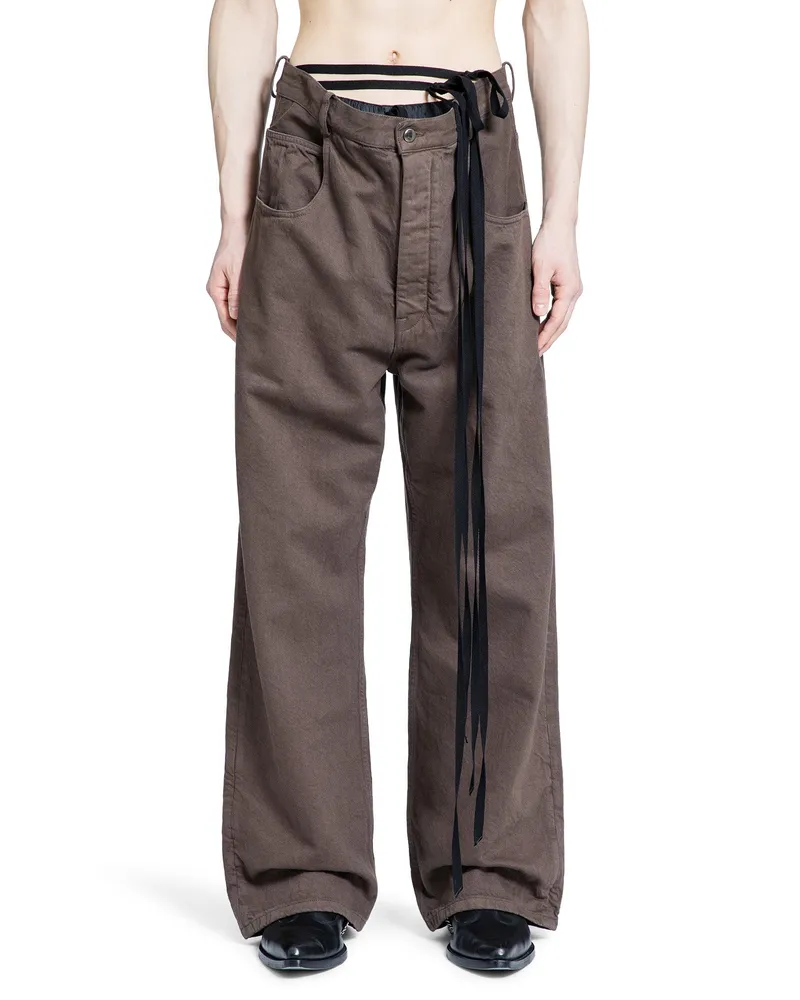 Ann Demeulemeester Olan 5 Pocket High-Comfort Jeans Brown