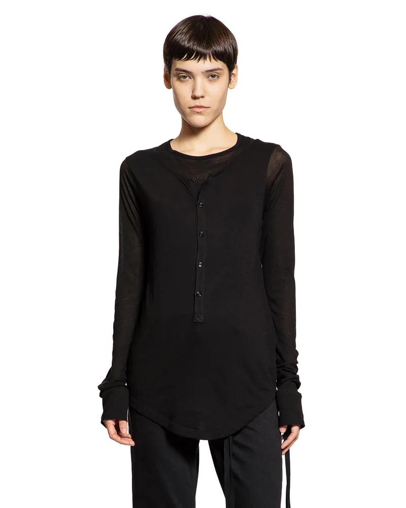 Ann Demeulemeester Vero Double Layer Serafino Top Black