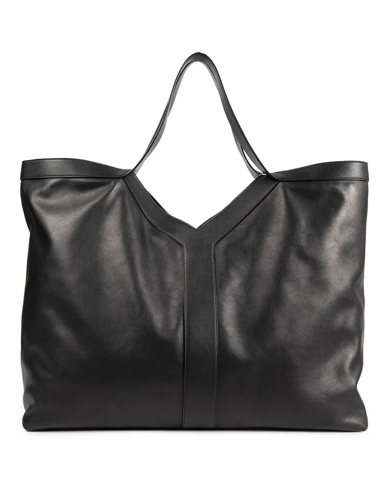 Saint Laurent Y Maxi Tote in Grained Leather Black