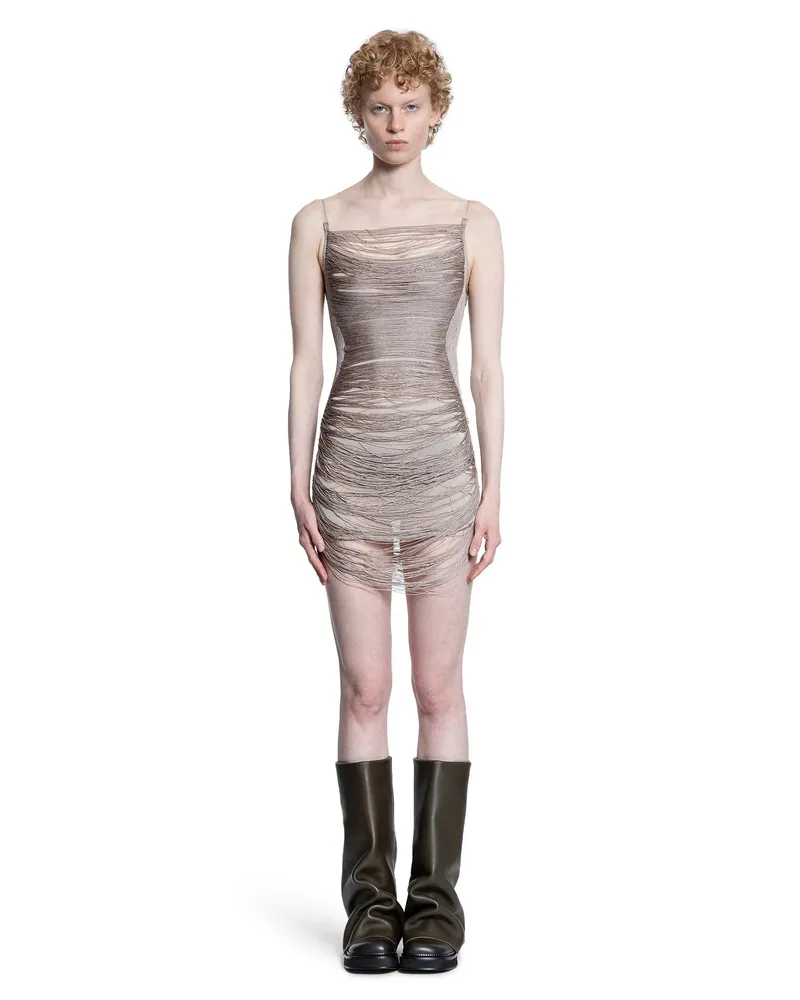 ATTICO Fringed Mini Dress Silver