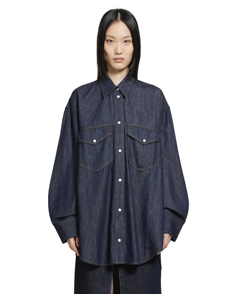 KHAITE Christensen Shirt Blue