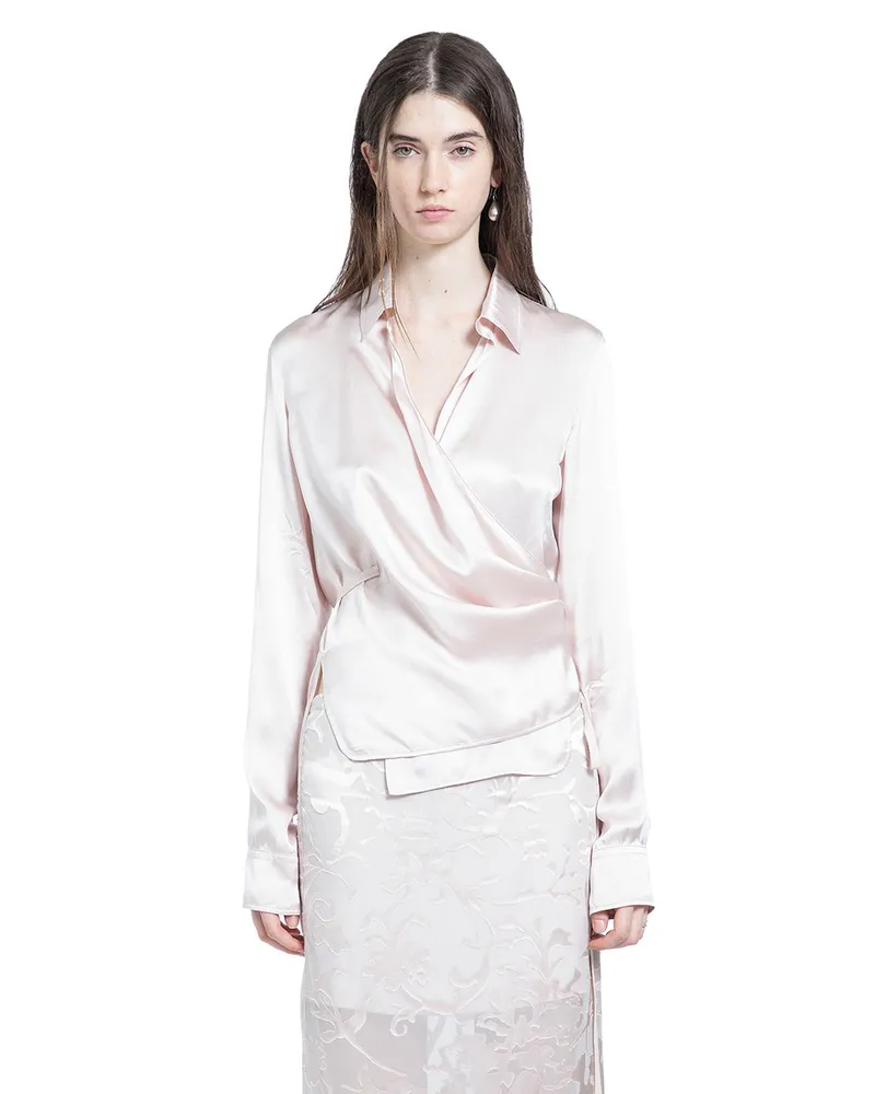 Ann Demeulemeester Alba Asymmetric Wrap Shirt Pink