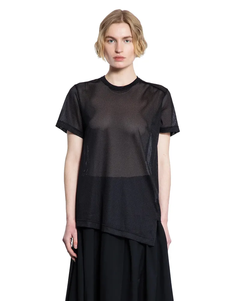 Comme des Garçons Asymmetric Nylon Mesh T-Shirt Black