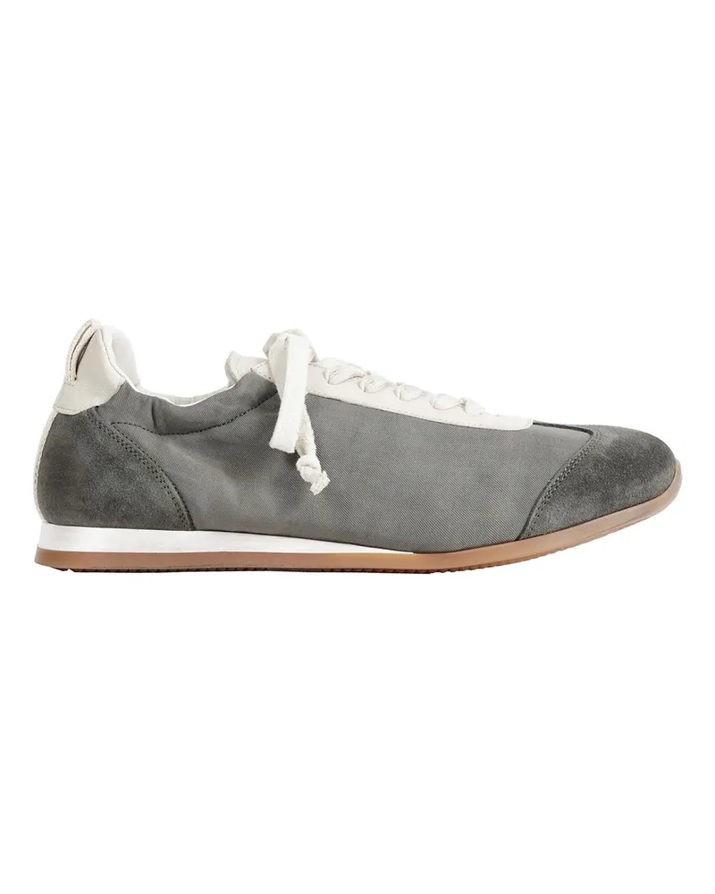 Uma Wang Canvas and Suede Sneakers Grey