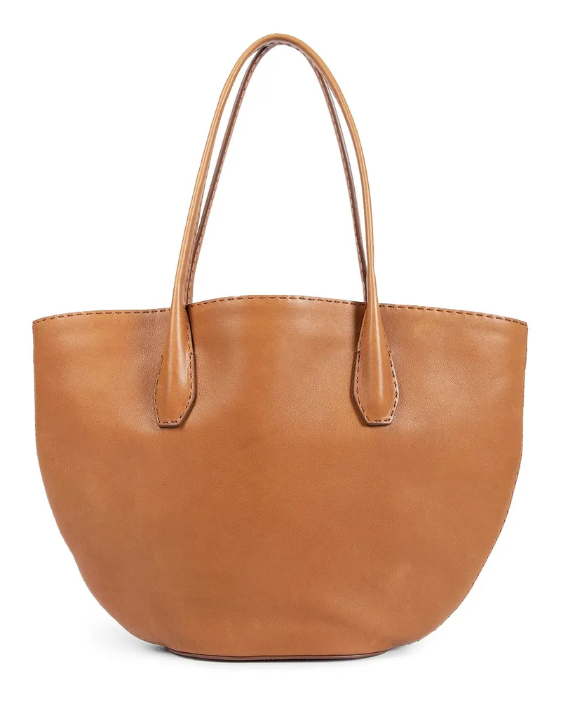 The Row Alger Tote Bag in Leather Brown