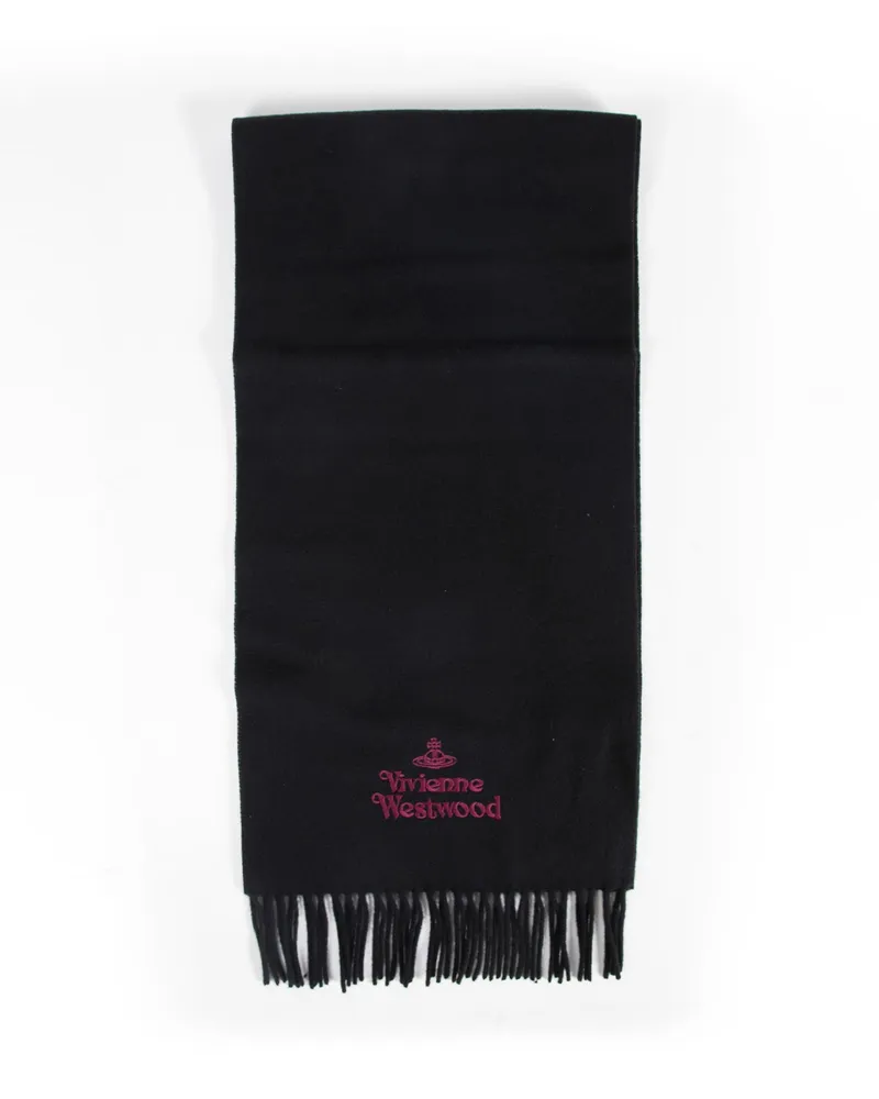 Vivienne Westwood Embroidered Logo Scarf Black