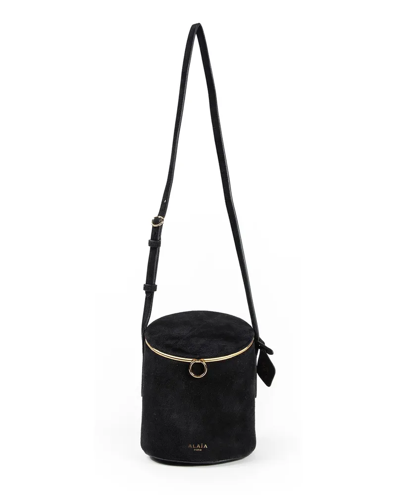 Alaïa La Canette Small Suede Bag Black