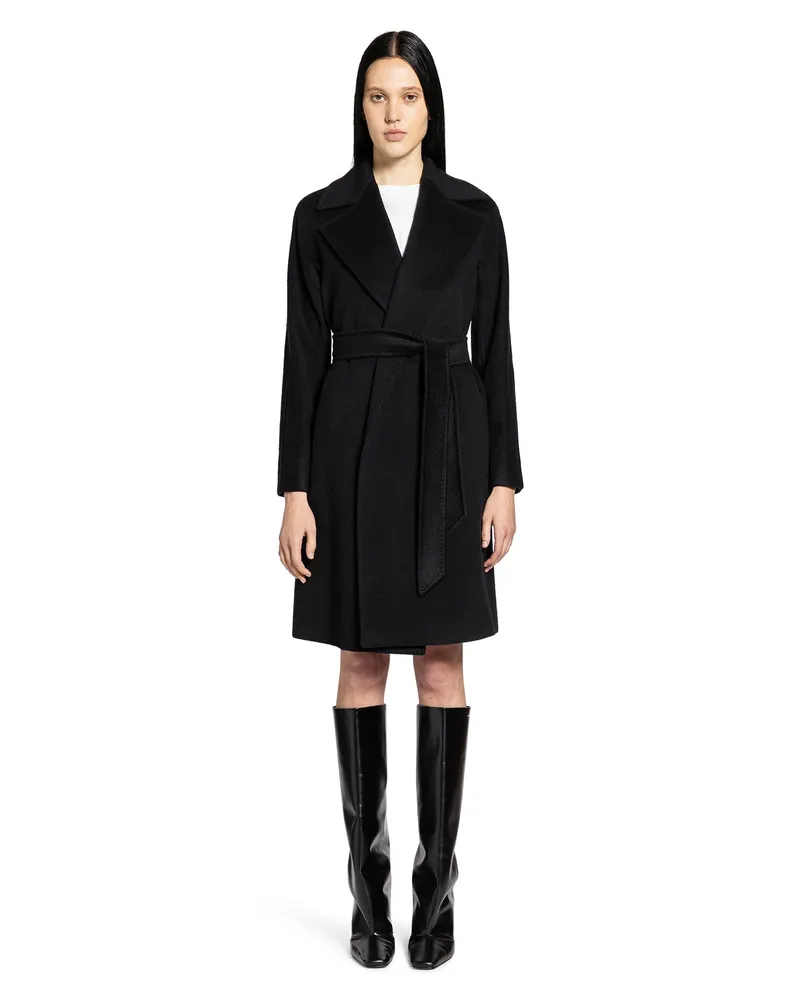 Max Mara Wool Robe Coat Black