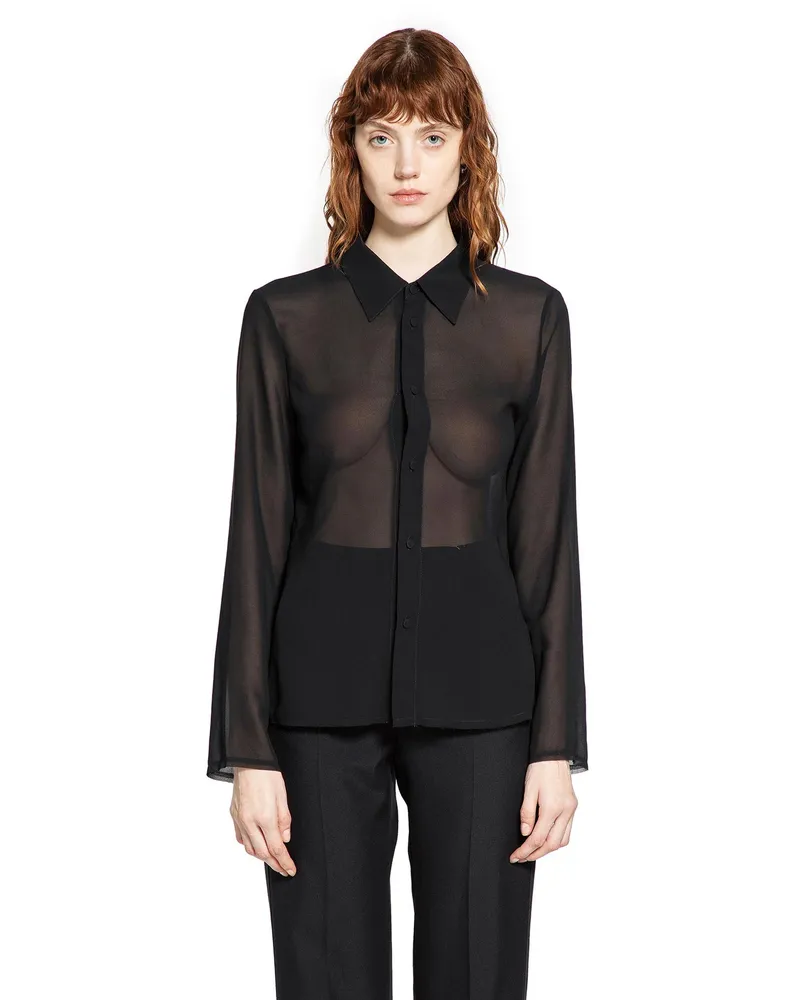 Maison Margiela Sheer Tulle Shirt Black