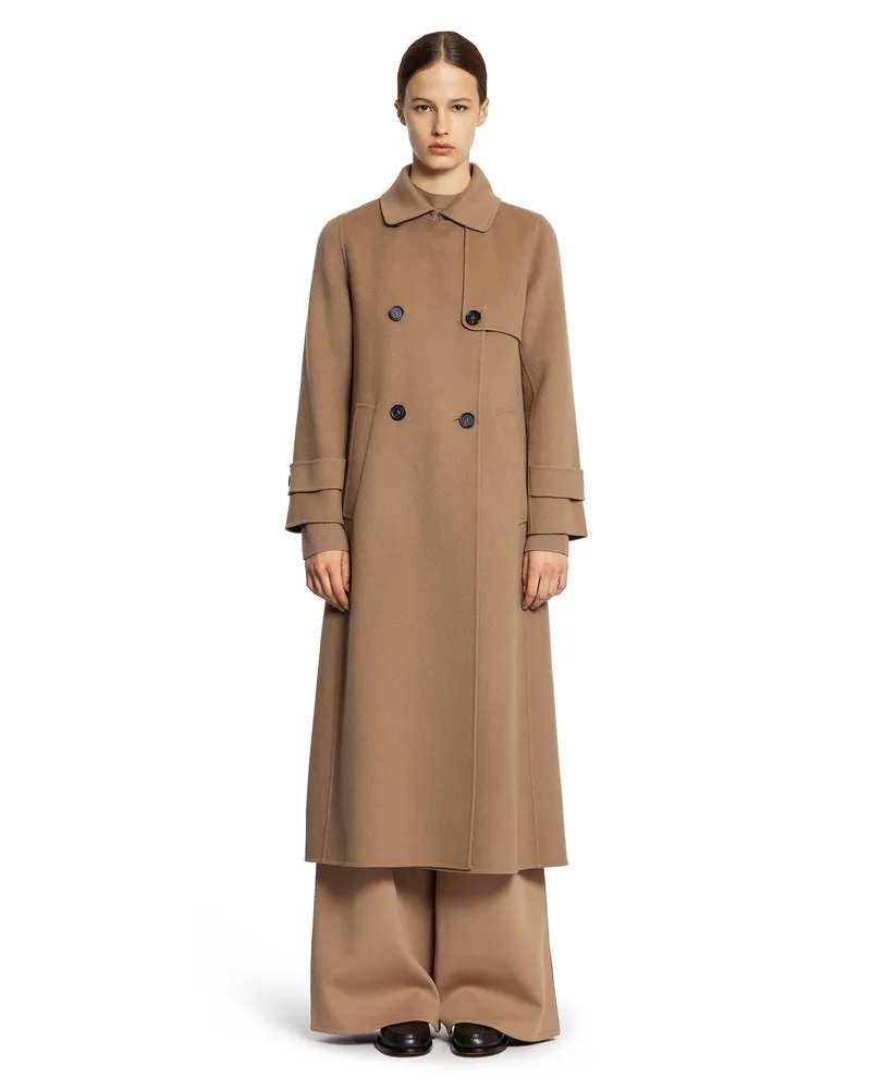 Max Mara Sem Double-Breasted Coat Beige