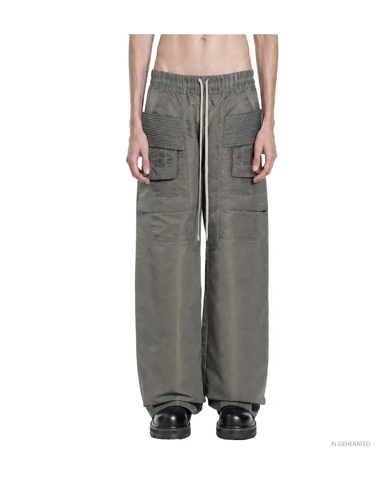 DRKSHDW by Rick Owens Creatch Wide Cargo Drawstring Grey